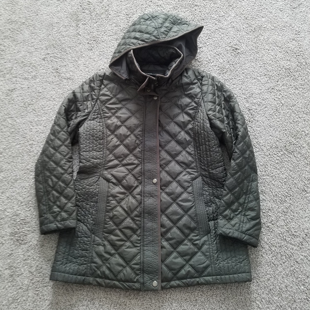 Andrew marc green quilted zip jacket